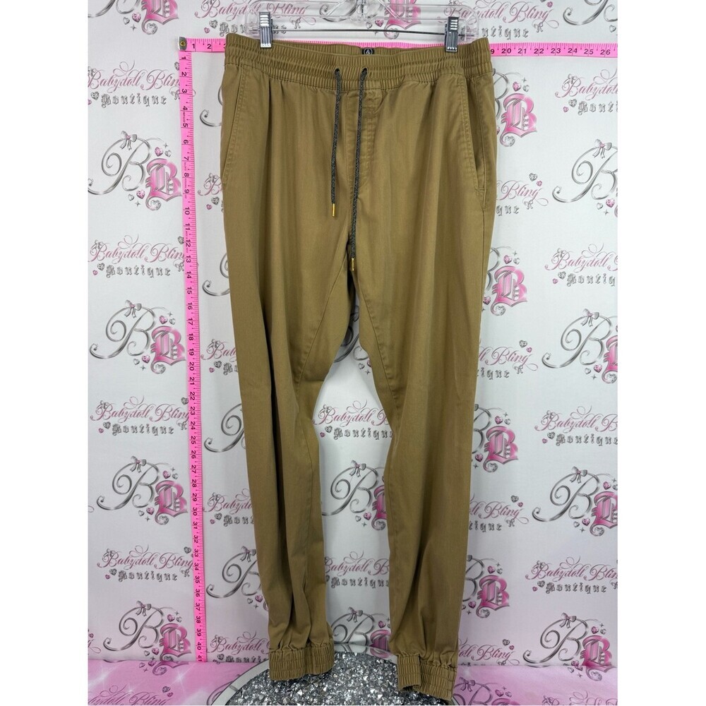 Volcom Men's Drawstring Jogger Pants - Khaki Brown